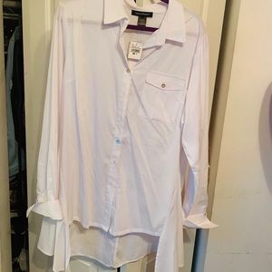 White flare dress shirt